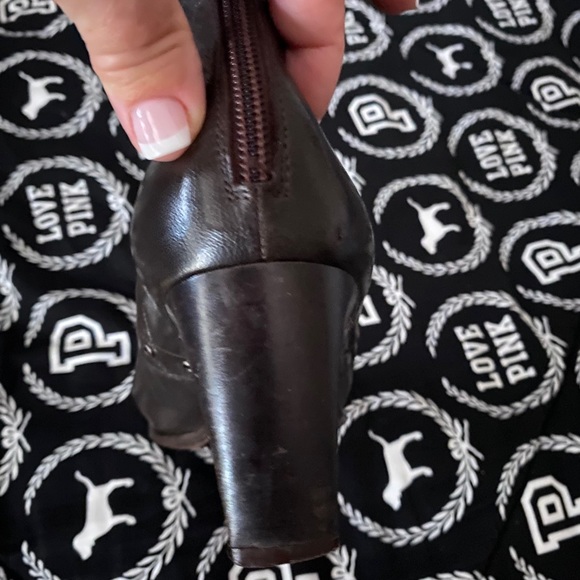 Prevata Brown Leather Studded Mid-Calf Boots Italy - Picture 5 of 9